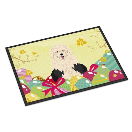Carolines Treasures 18 x 27 in. Easter Eggs Old English Sheepdog Indoor or Outdoor Mat BB6096MAT